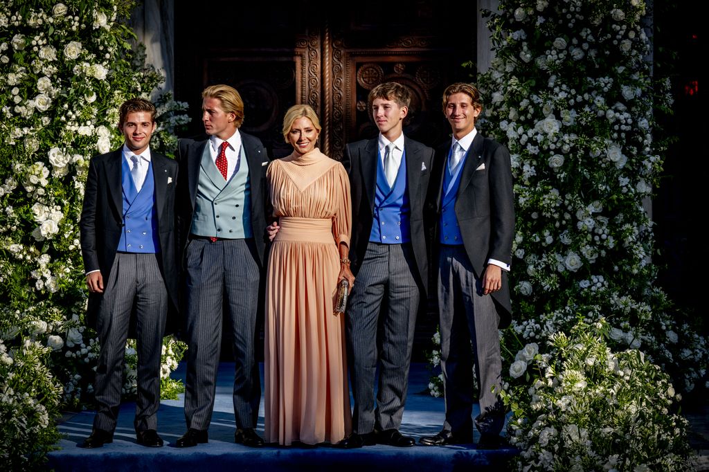 Prince Konstantine-Alexios, Prince Achileas-Andreas, Prince Odysseas-Kimon, Prince Aristidis-Stavros accompanied Crown Princess Marie-Chantal