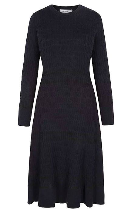 navy kitted dress the fold