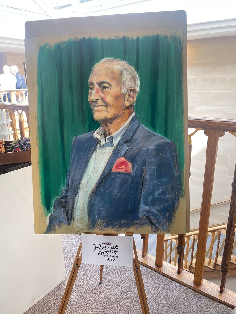 A painting of Len Goodman at his memorial