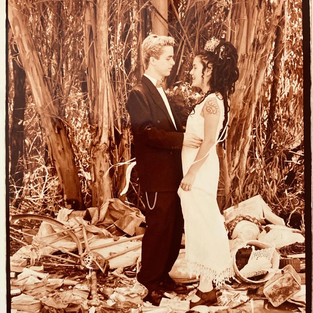 photo of billie joe armstrong and wife adrienne on wedding day