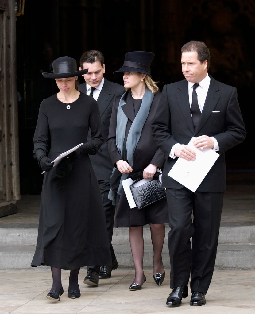 Lady Sarah Chatto and David Armstrong-Jones at a memorial service