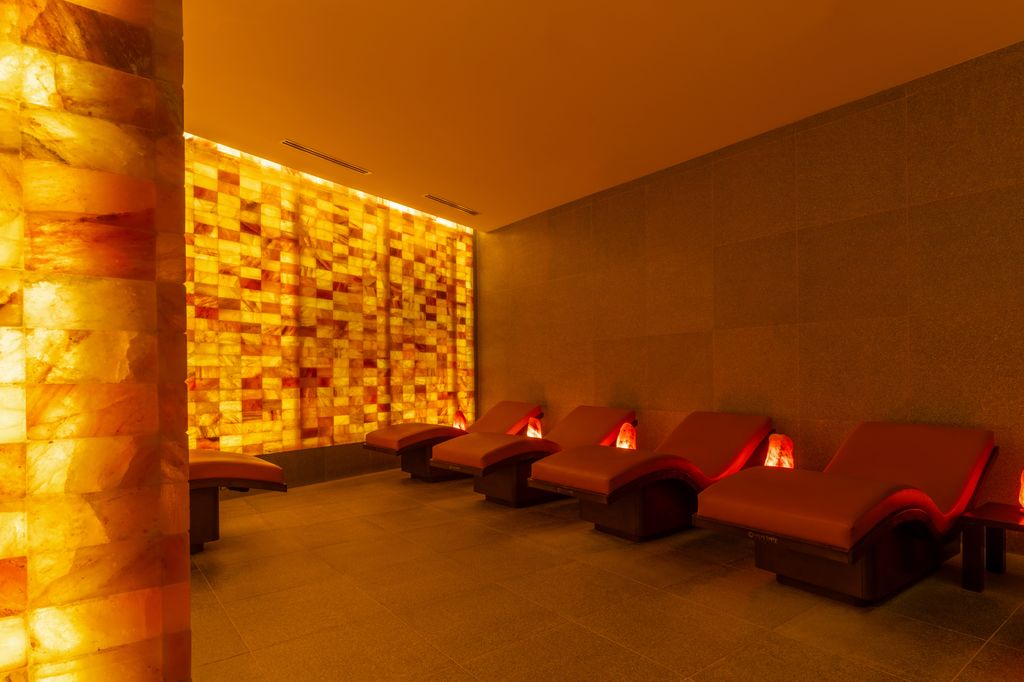 Inside the salt room at Aria Spa and Salon 