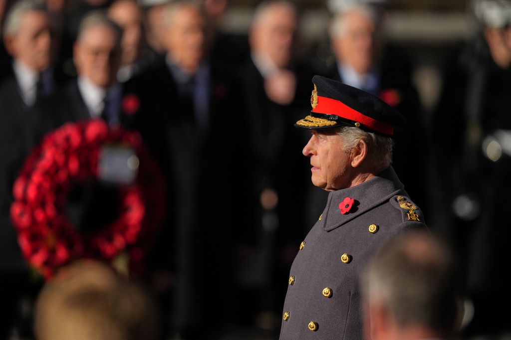  King Charles III attends the Remembrance Sunday ceremony tat the Cenotaph on Whitehall on November 9, 2025