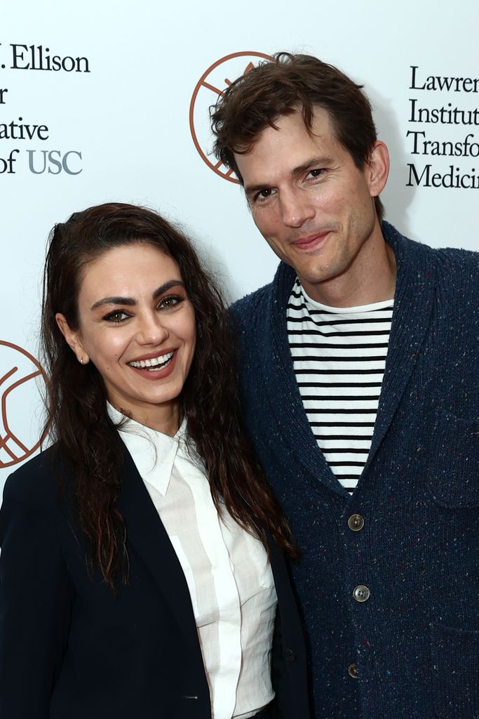 Mila Kunis and Ashton Kutcher attend the Grand Opening of the Lawrence J. Ellison Institute on September 28, 2021 in Los Angeles, California