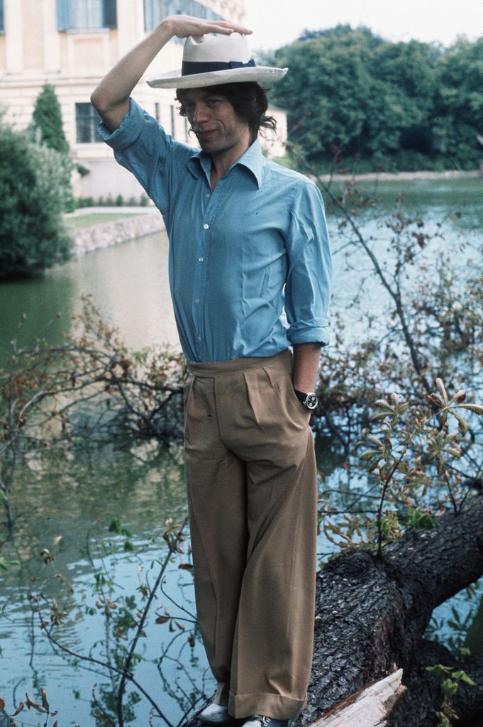 VIENNA, AUSTRIA - 1973: Mick Jagger poses at a Chateau in September 1973 in Vienna, Austria. (Photo by Anwar Hussein/Getty Images)