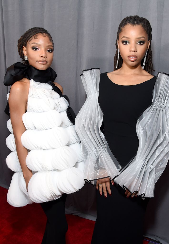 Halle Bailey and Chloe Bailey of Chloe x Halle attends the 61st Annual GRAMMY Awards at Staples Center on February 10, 2019 in Los Angeles, California.