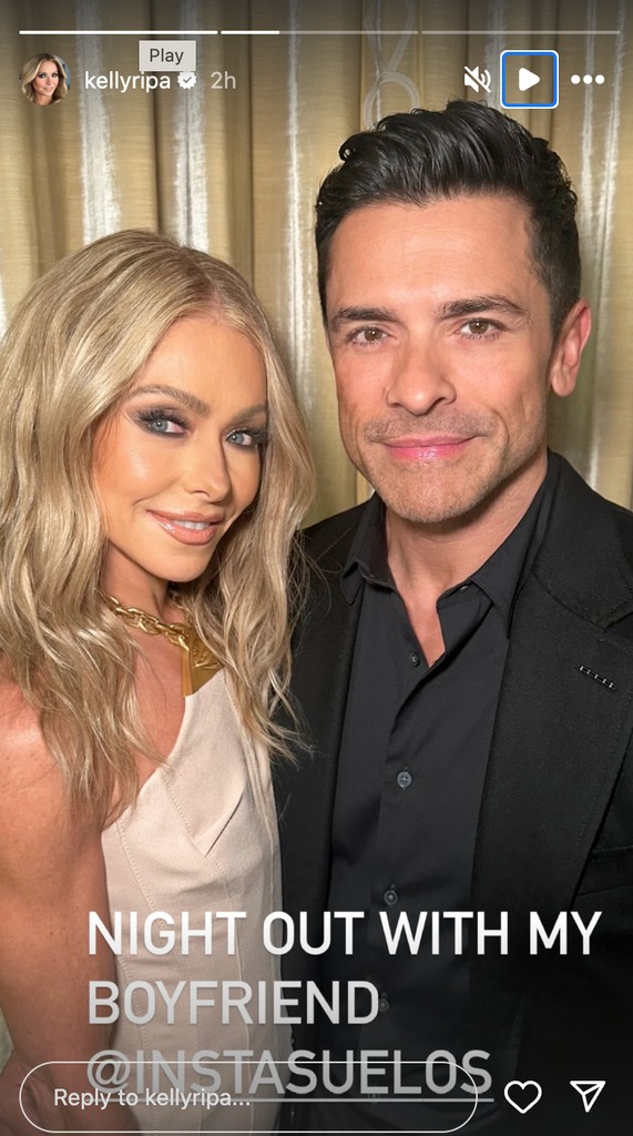 Kelly posed alongside her "boyfriend" ahead of their date night
