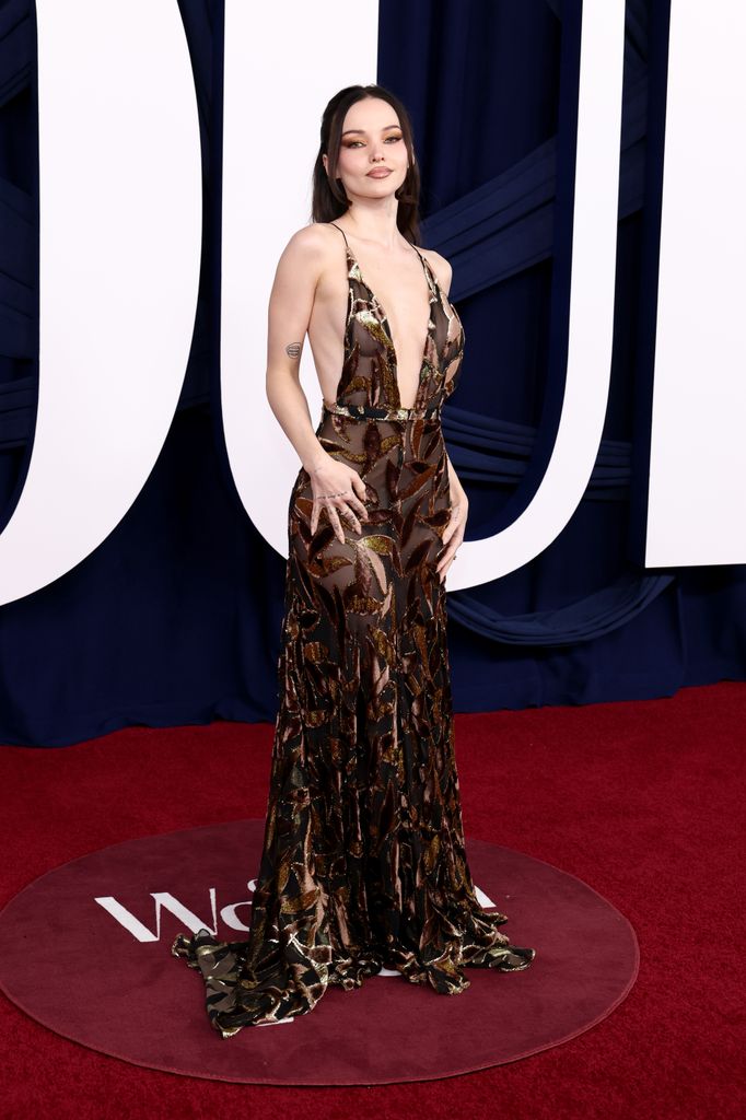 Dove Cameron attends the 2025 Glamour Women Of The Year Awards in sheer Fausto Puglisi
 dress