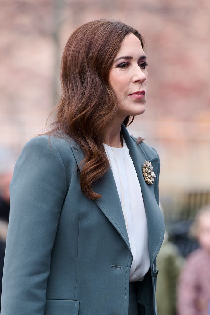 Crown Princess Mary with uncertain look on her face