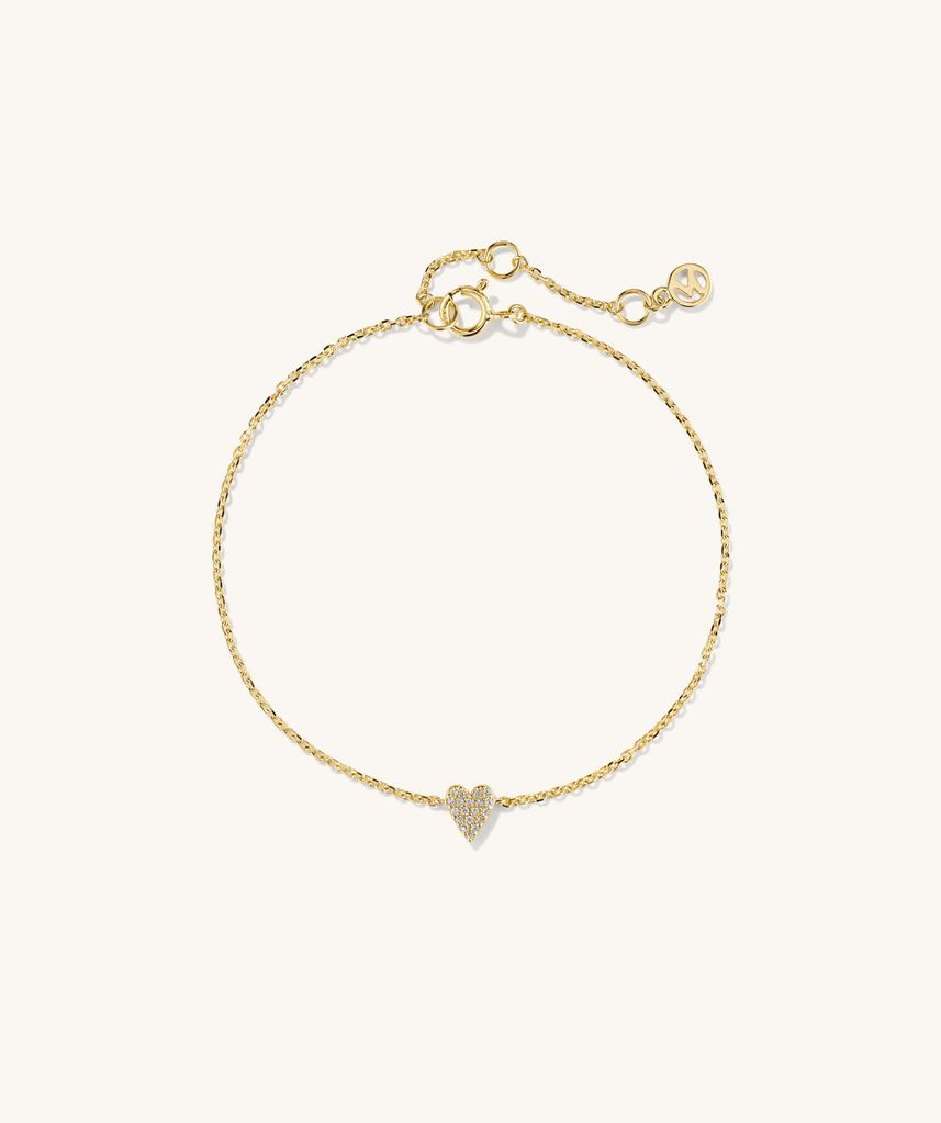 Mini heart pavé diamond bracelet