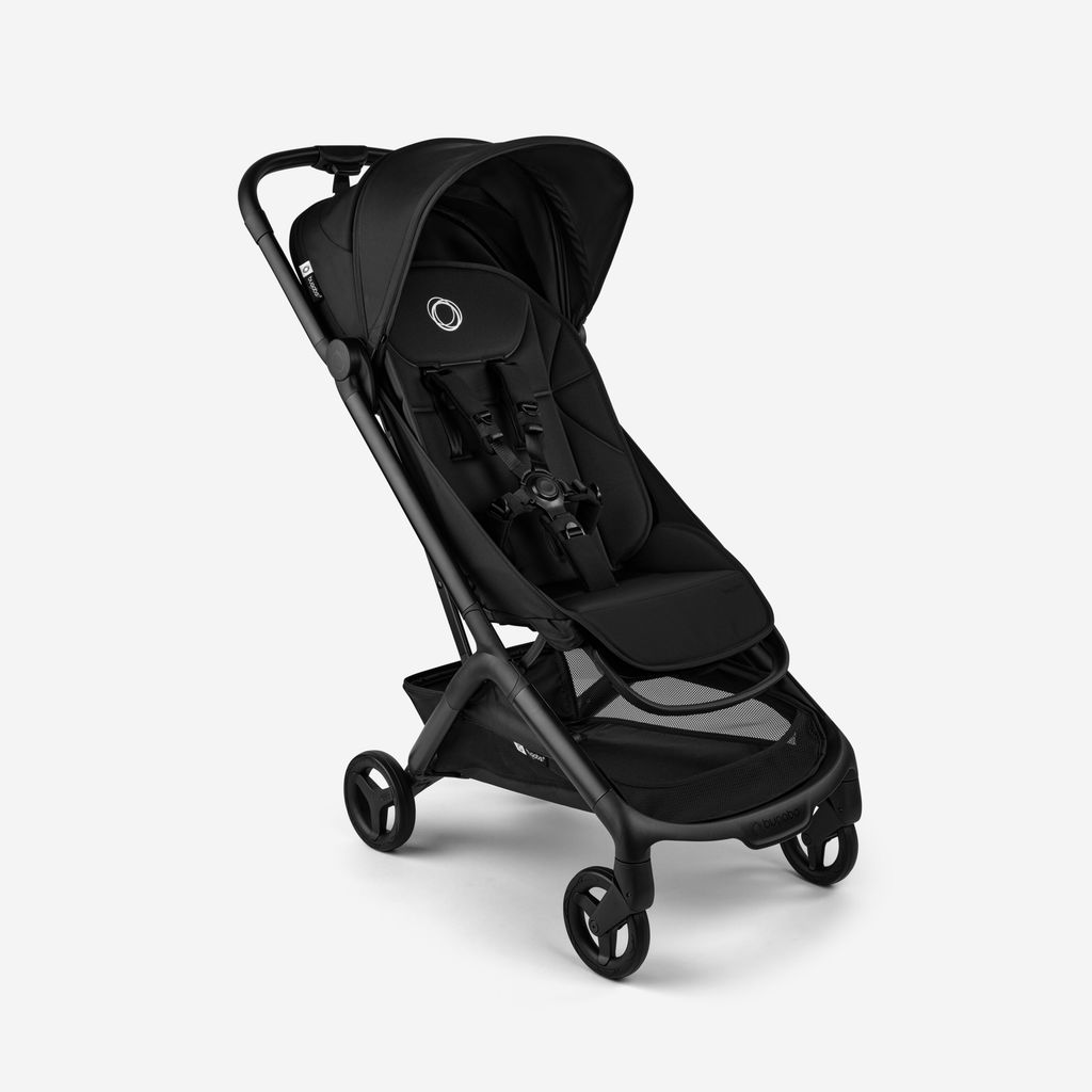 Black travel pushchair