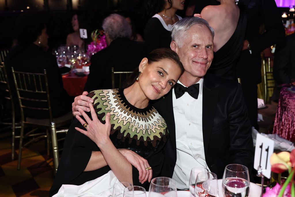 Katie Holmes and Malcolm Carfrae attend the American Ballet Theatre Spring Gala at Cipriani 42nd Street on May 14, 2024 in New York City.