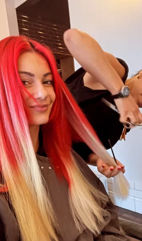 Dianne Buswell getting her hair done