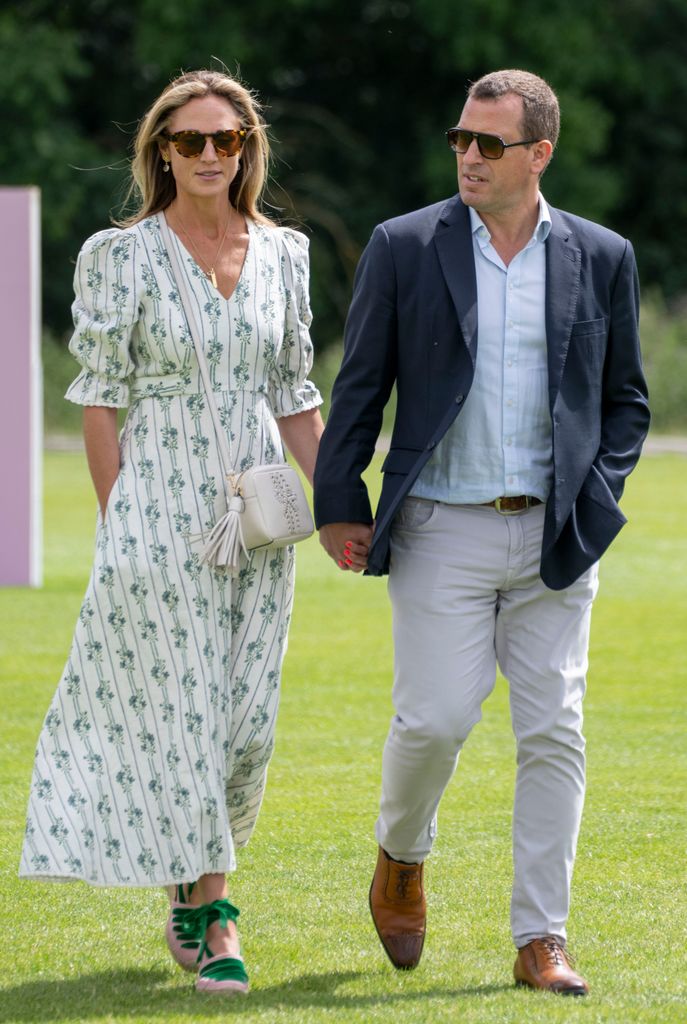 Peter Phillips and Harriet Sperling during the Royal Charity Polo match at Castle Ground