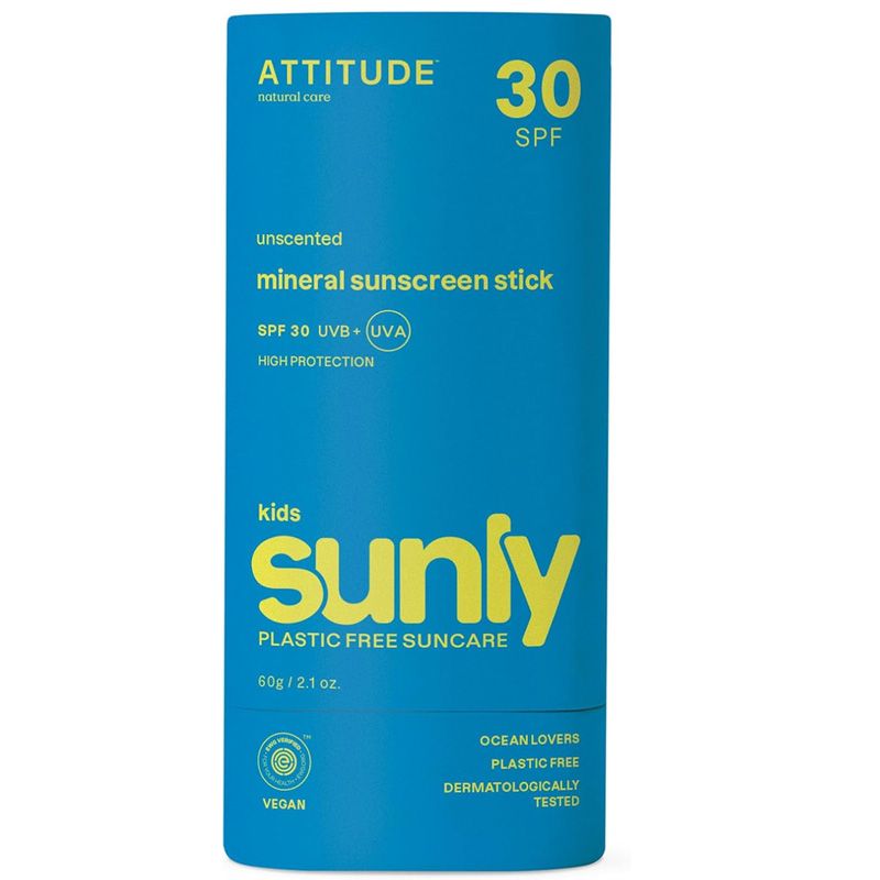 ATTITUDE Mineral Sunscreen Stick for Kids, SPF 30,