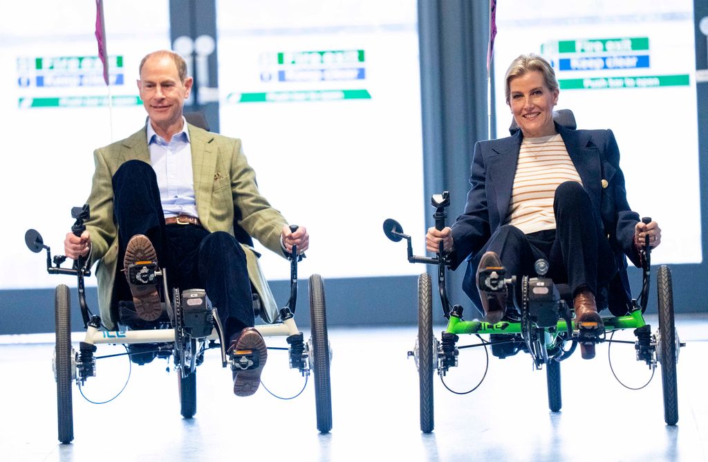 Prince Edward and Duchess Sophie try adaptive cycling