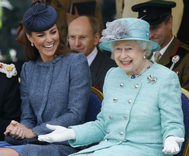kate middleton the queen laughing