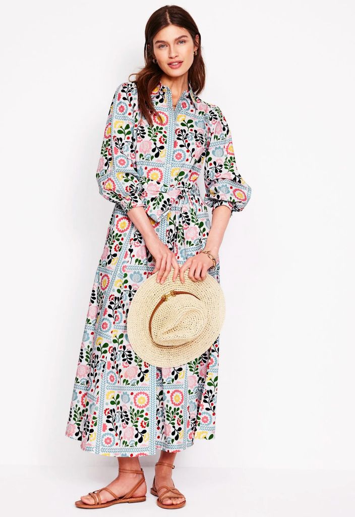 Boden floral shirt dress
