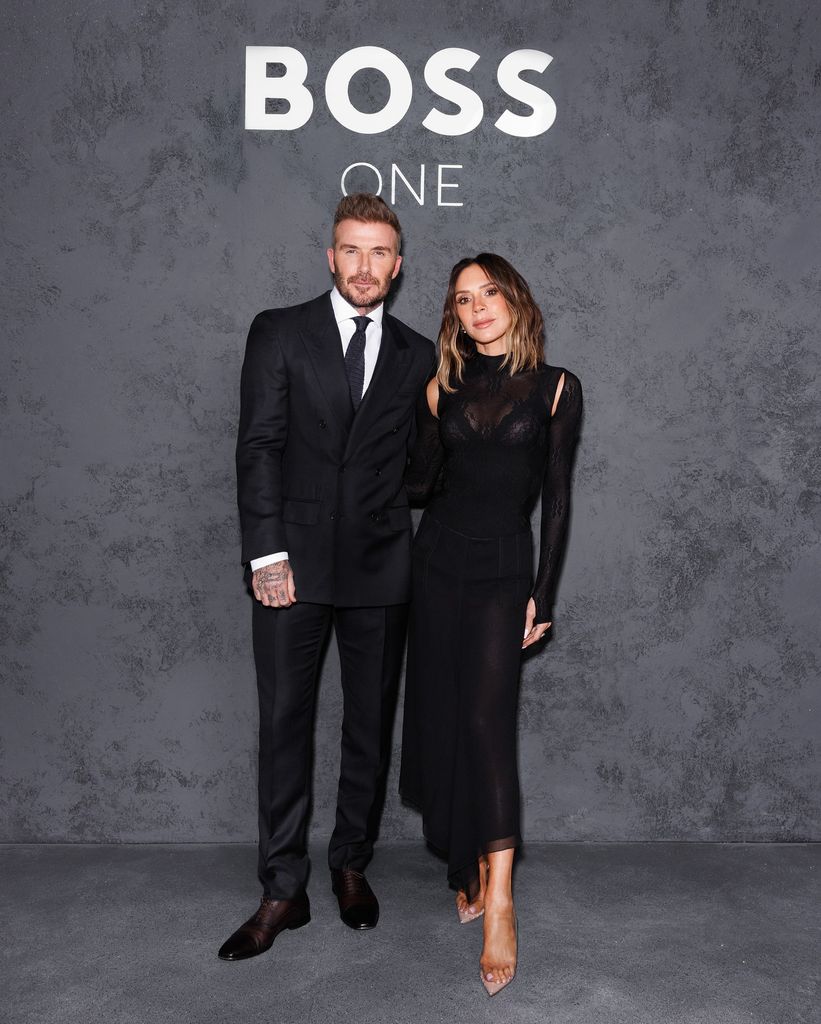 David apoiado por Victoria Beckham no Boss One Launch 