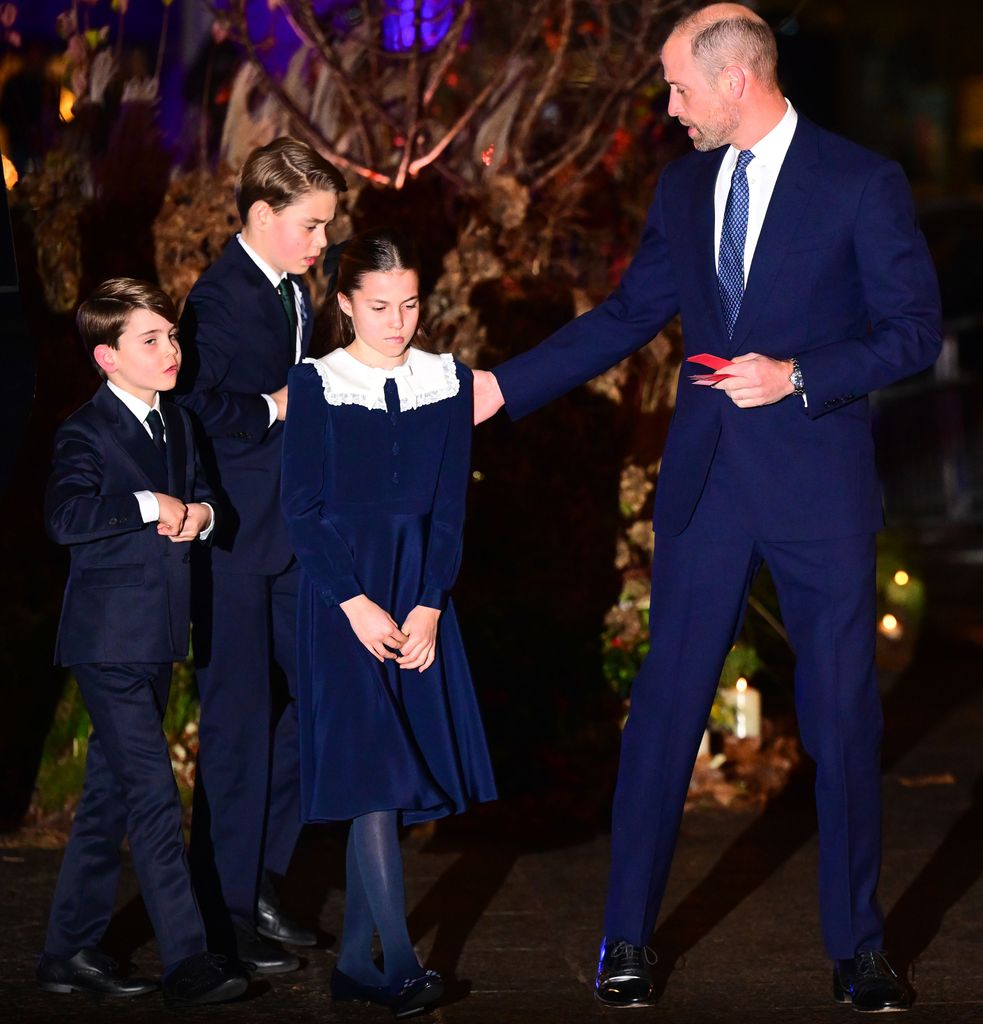 Prince William speaking to Prince George, Princess Charlotte and Prince Louis