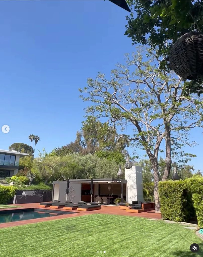 garden with a pool