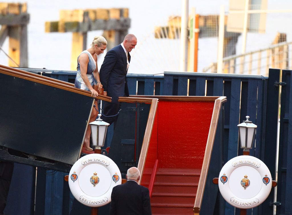 Zara Phillips and Mike Tindall on the Britannia for pre-weddng party