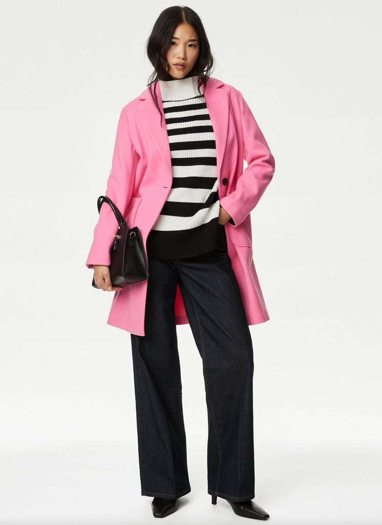 pink marks and spencer coat