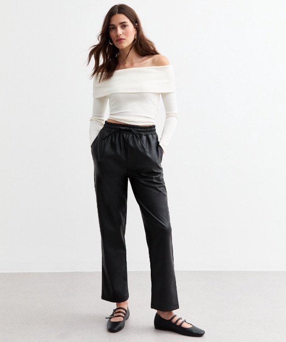 New Look leather-look joggers