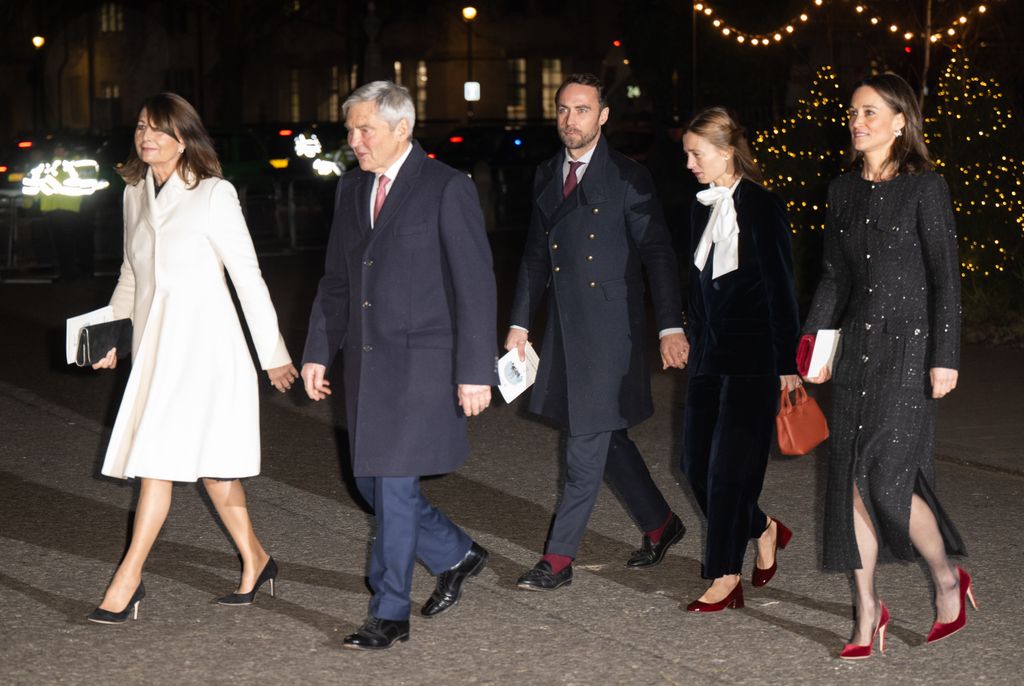  Carole Middleton, Michael Middleton, James Middleton, Alizee Thevenet and Pippa Middleton attend the 'Together At Christmas' Carol Service