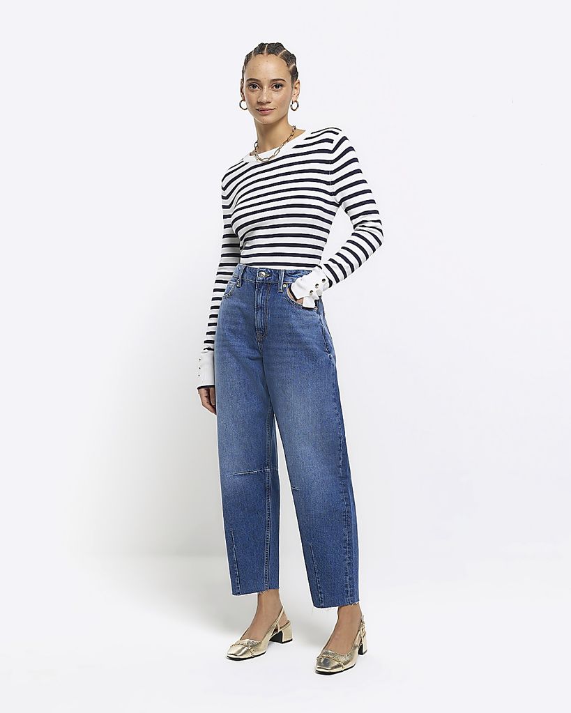 River Island Calça Jeans Perna Barril