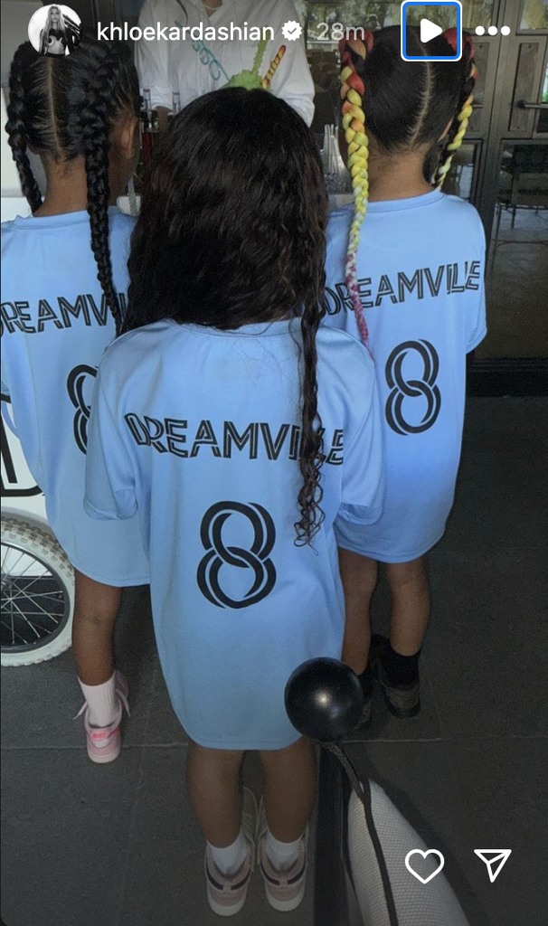 Dream and her cousins all wore personalized T-shirts 