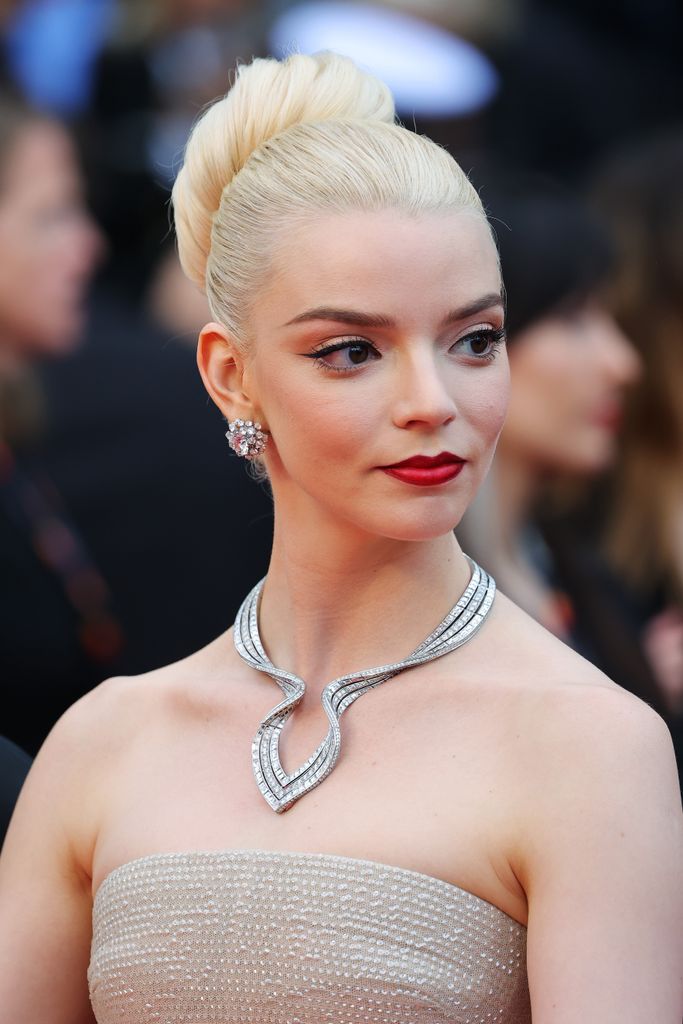 CANNES, FRANCE - MAY 15: Anya Taylor-Joy attends the "Furiosa: A Mad Max Saga" (Furiosa: Une Saga Mad Max) Red Carpet at the 77th annual Cannes Film Festival at Palais des Festivals on May 15, 2024 in Cannes, France. (Photo by Ernesto Ruscio/Getty Images)