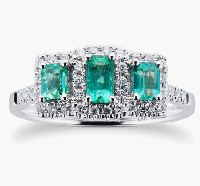 emerald trio ring