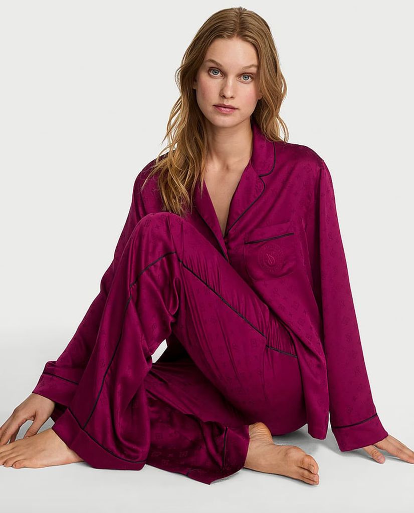 Victoria's Secret Purple Satin Long Pyjama Set