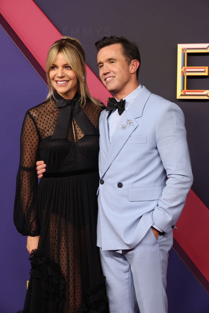 Kaitlin Olson and Rob McElhenney attend the 76th Primetime Emmy Awards at Peacock Theater on September 15, 2024