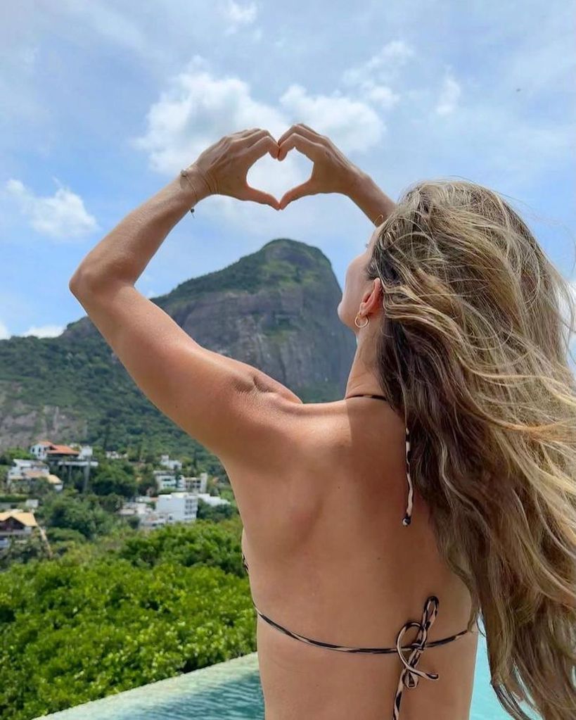Gisele shows off her toned physique in a thong bikini