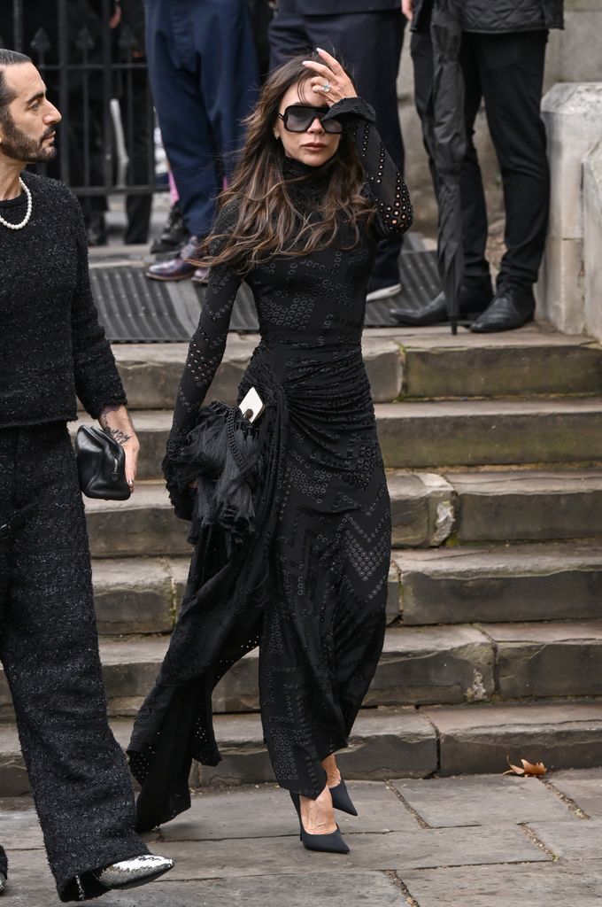 Victoria Beckham also wore the look to Vivienne Westwood's funeral in February
