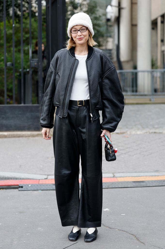 PARIS, FRANCE - MARCH 11: Gigi Hadid outside the Miu Miu AW25 runway show