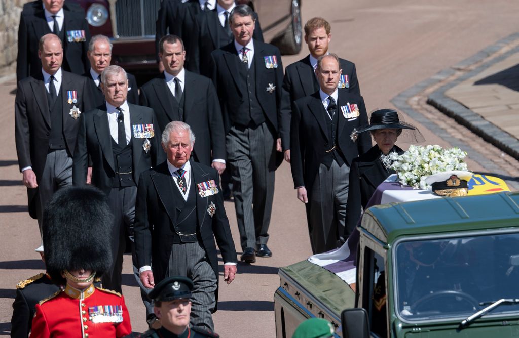 Princess Anne walked behind her father's coffin with her brothers