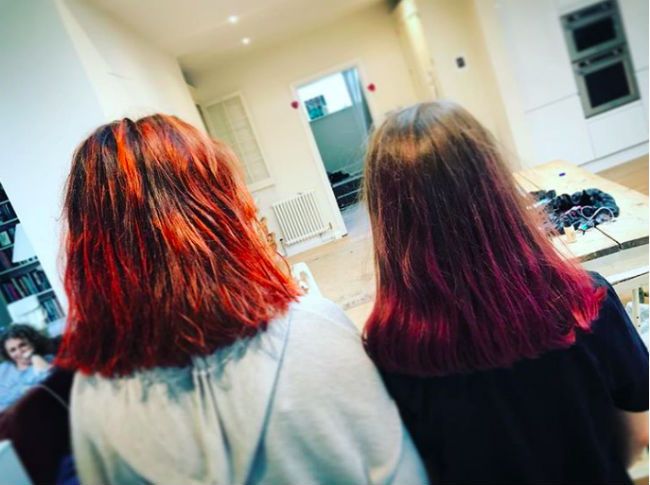 nadia sawalha daughters hair dye
