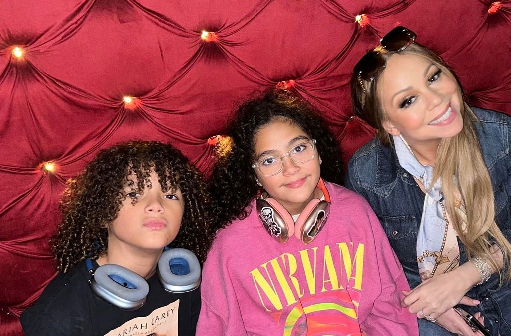 Mariah Carey and her twins Moroccan and Monroe in a photo shared on Instagram