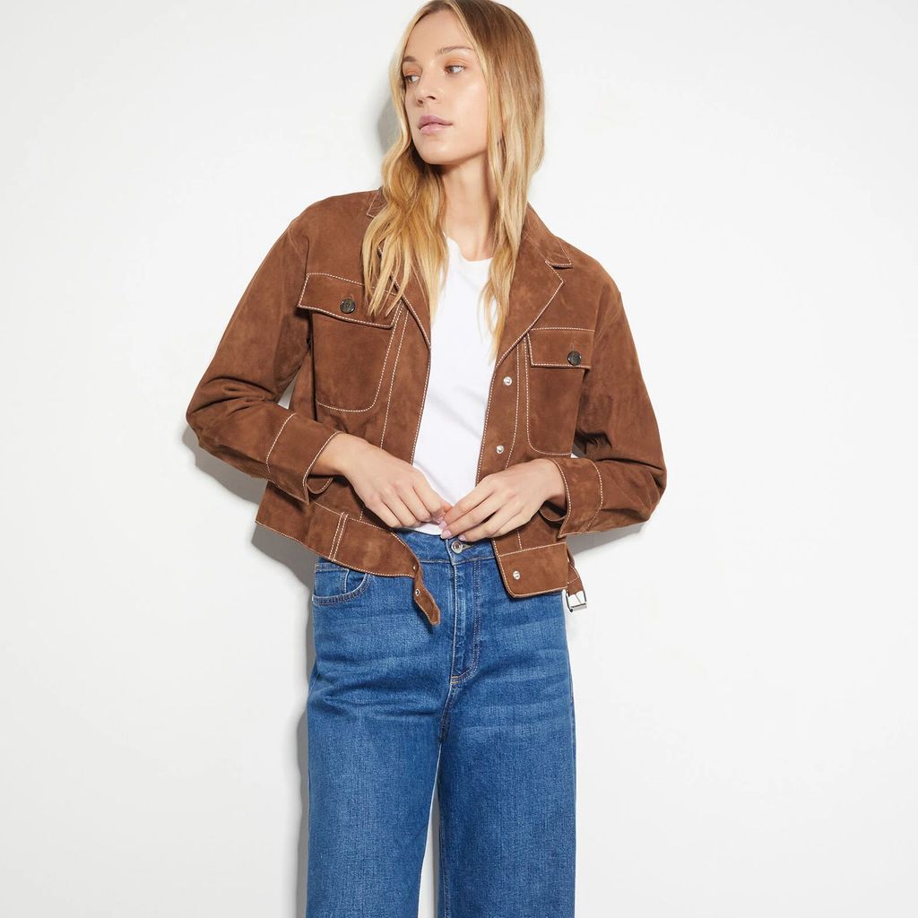 Monsoon Iris Cropped Suede Jacket