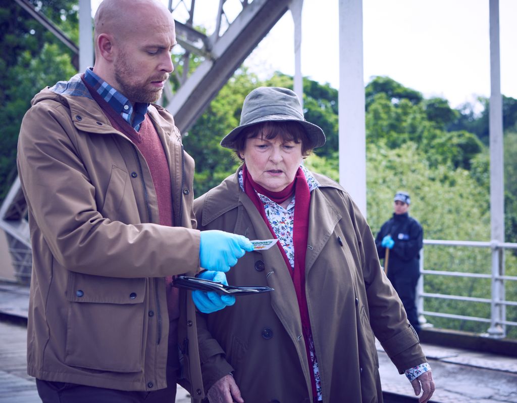BRENDA BLETHYN as DCI Vera Stanhope and RILEY JONES as DC Mark Edwards.
