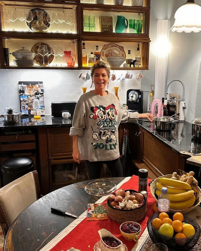 shania twain inside kitchen in switzerland home