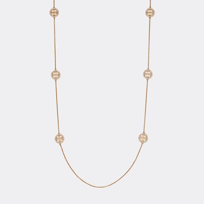 Tory Burch MILLER PAVÉ LOGO DELICATE NECKLACE in 2023 | Delicate necklace,  Womens jewelry necklace, Tory burch miller