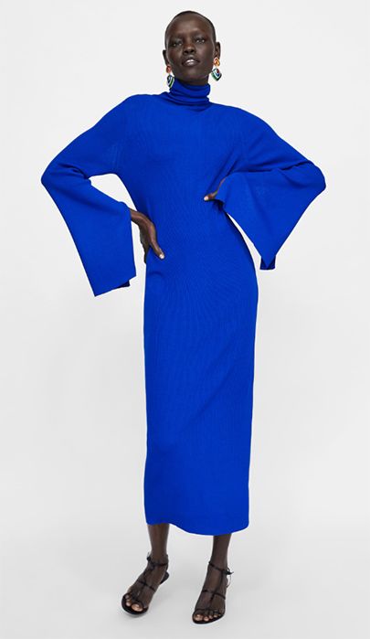 blue jumper dress zara