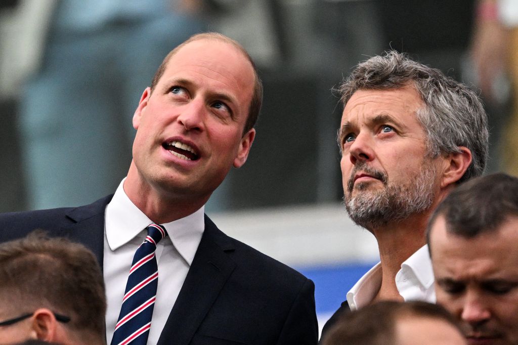 Prince William and King Frederik at the UEFA Euro 2024 Group C football match between Denmark and England 