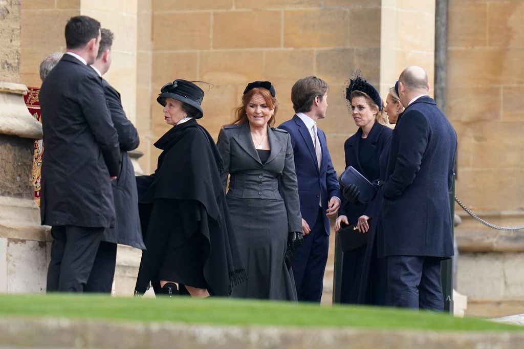 Princess Anne with members of the royal family