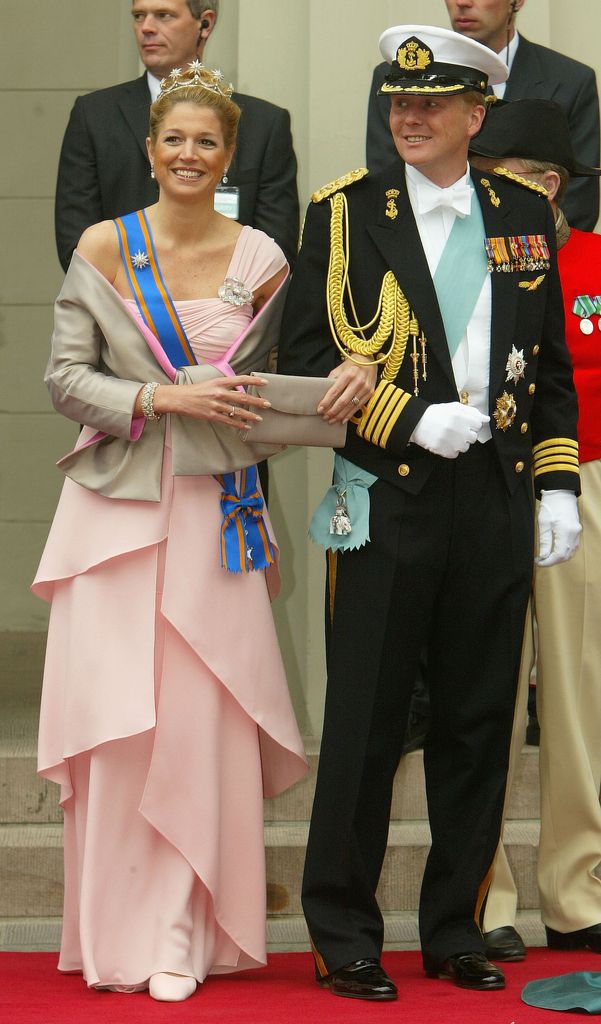 Príncipe Willem-Alexander y su esposa Princess Maxima en la boda de la boda