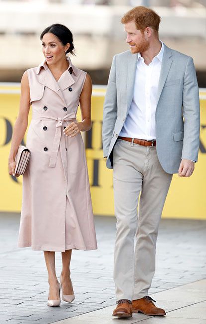 meghan pink trench dress